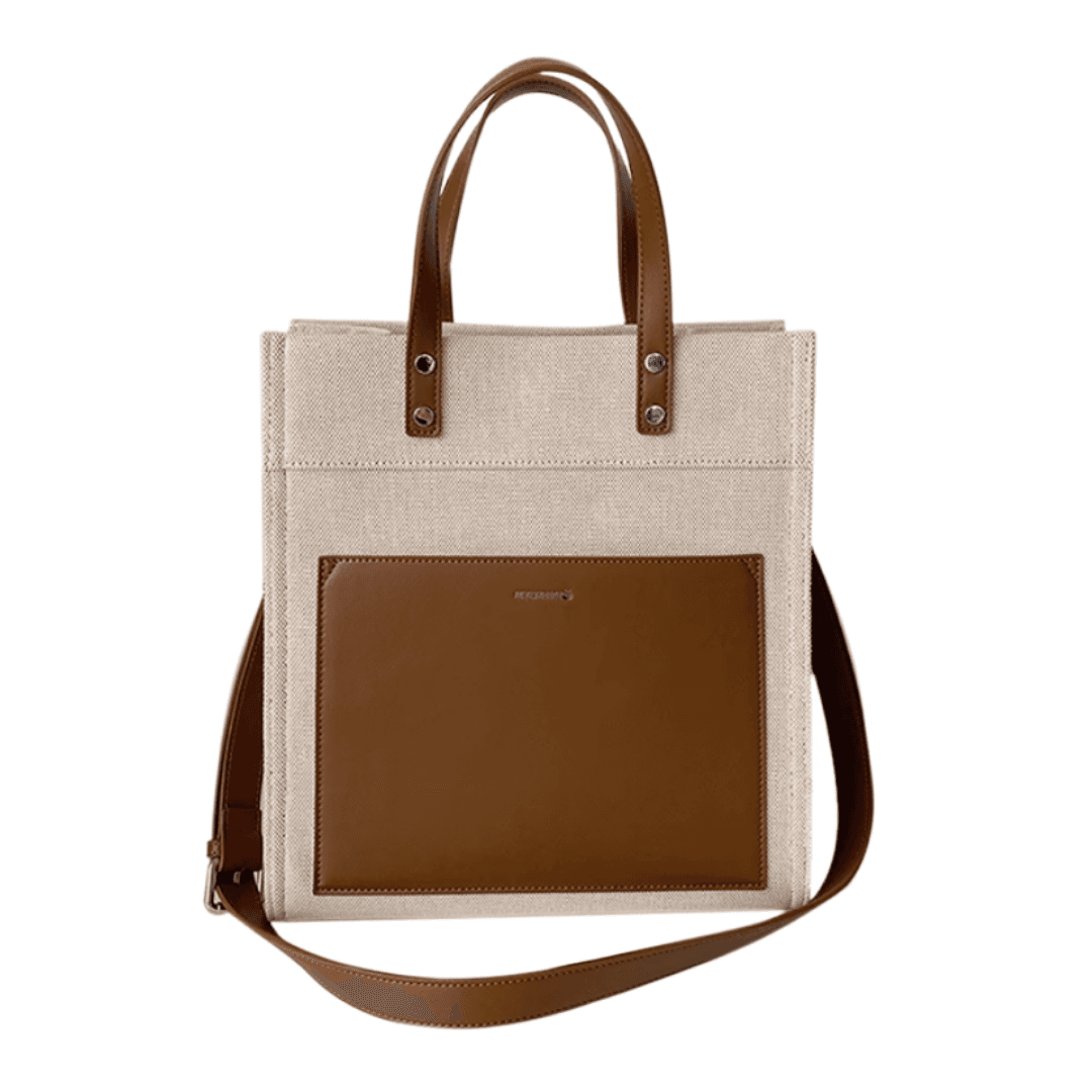 2025 Premium Canvas PU Leather Tote