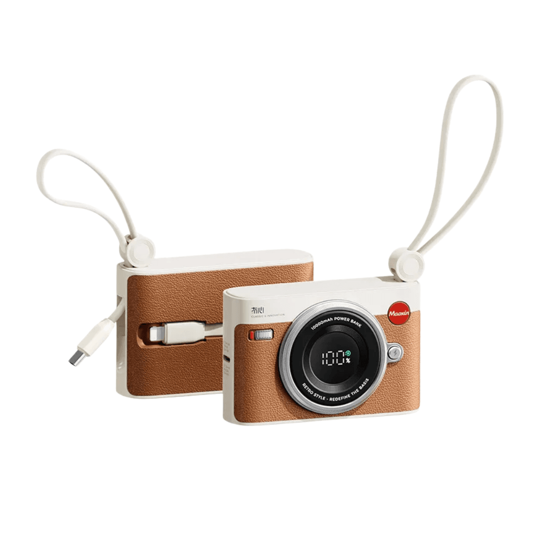 RetroCam Power Bank – 10,000mAh Camera-Inspired Charger