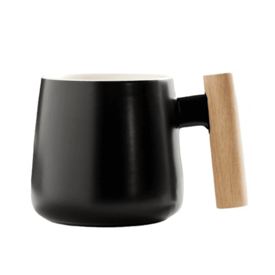 Scandi Timber‑Grip Ceramic Mug Gift Set – 360 ml