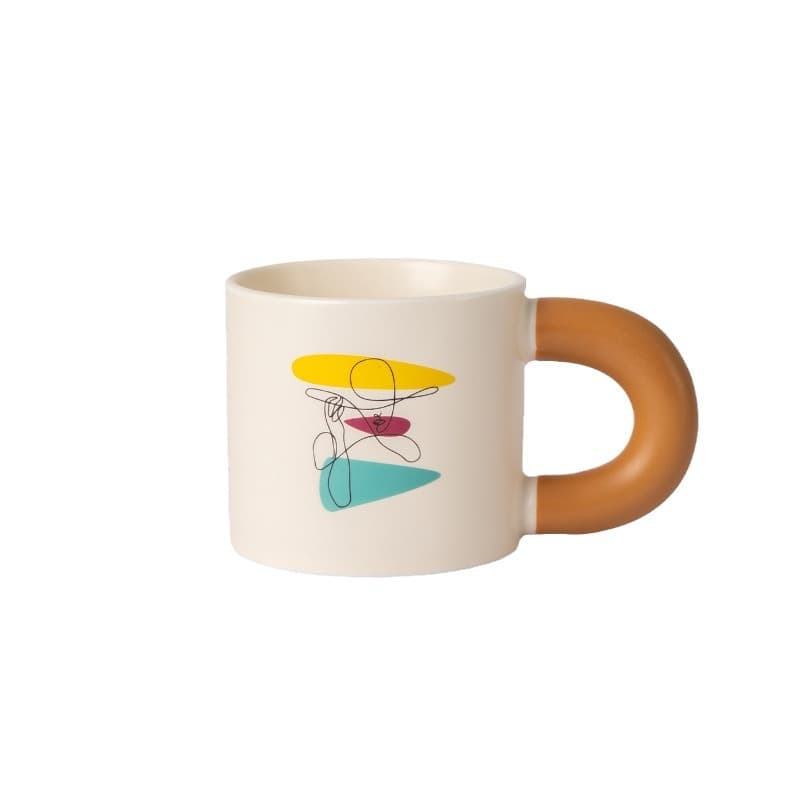Customisable Latte‑Handle Cream Ceramic Mug – 330 ml