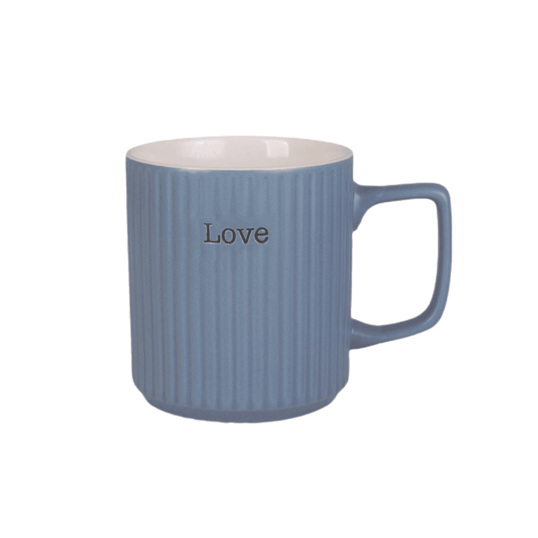 Customisable Ribbed Pastel Ceramic Mug – 350 ml
