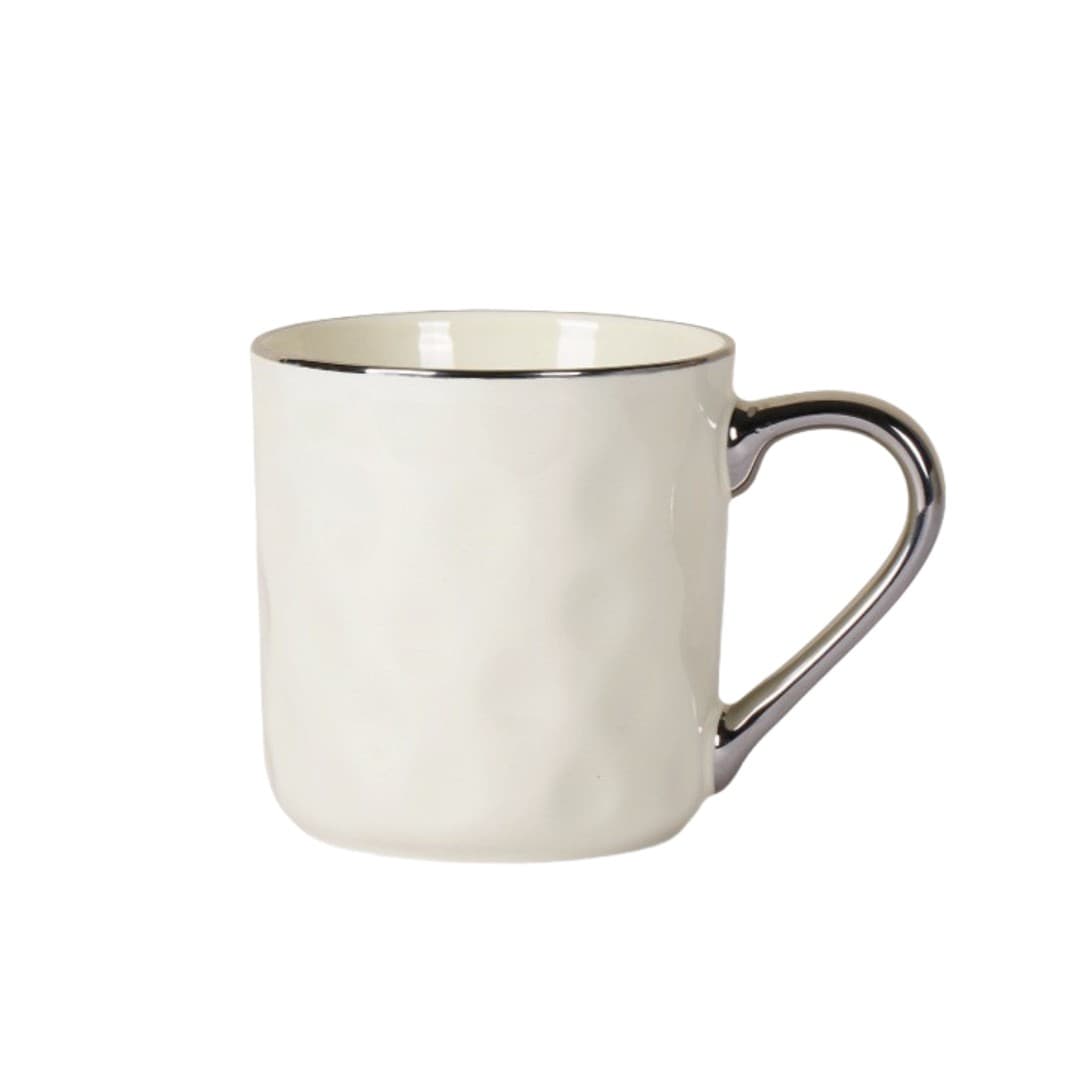 Customisable Silver‑Rim Ceramic Mug – 380 ml