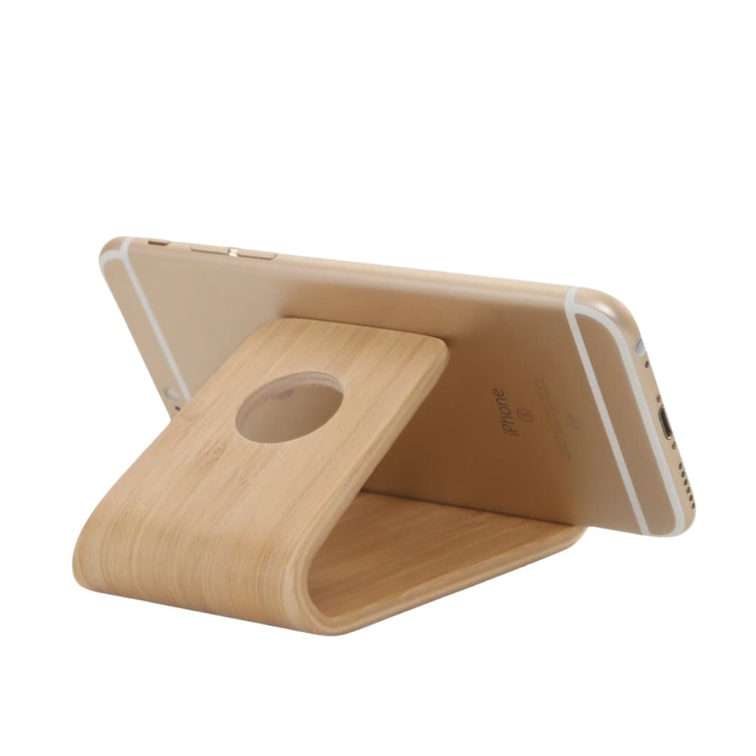 Eco-Wood Bent-Curve Phone Stand