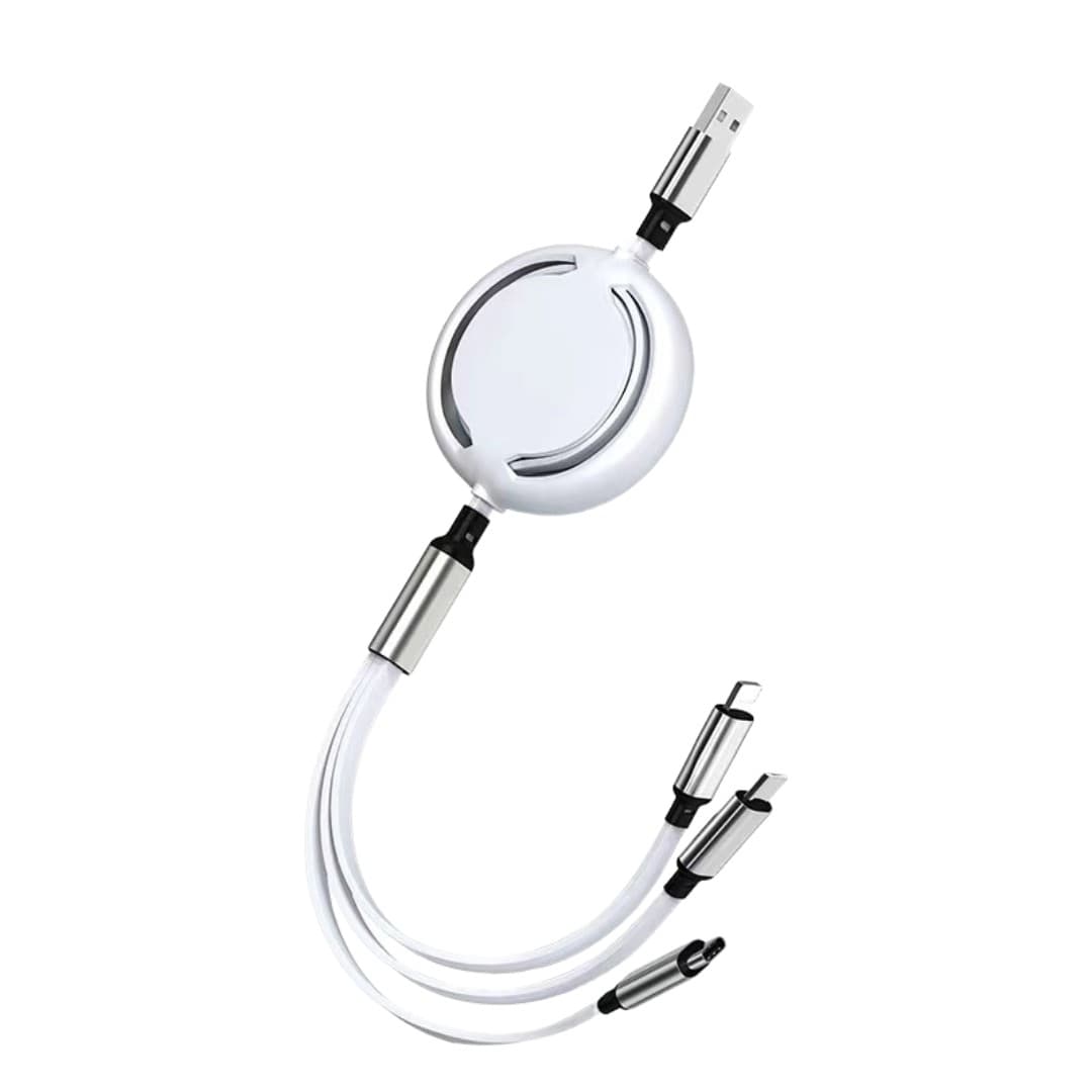 3-in-1 Retractable Charging Cable with Gift Box (Lightning/Type-C/Micro-USB)