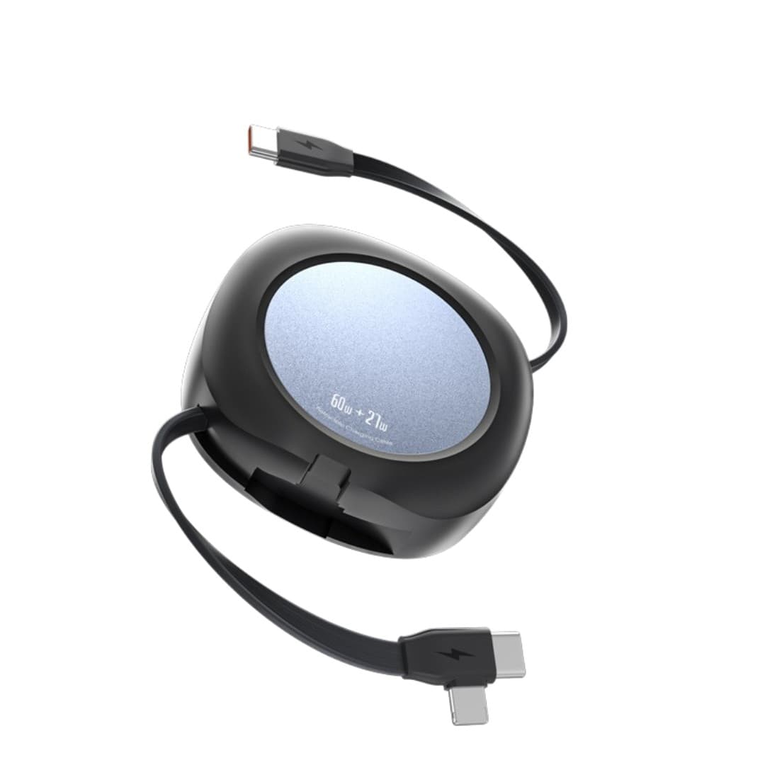 Dual-Port Retractable Charging Cable