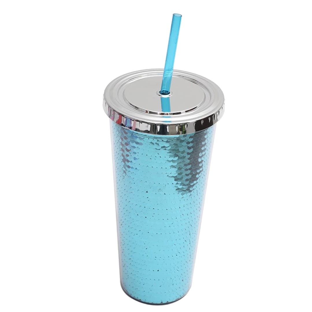 24 oz / 710 ml Fish-Scale Straw Tumbler