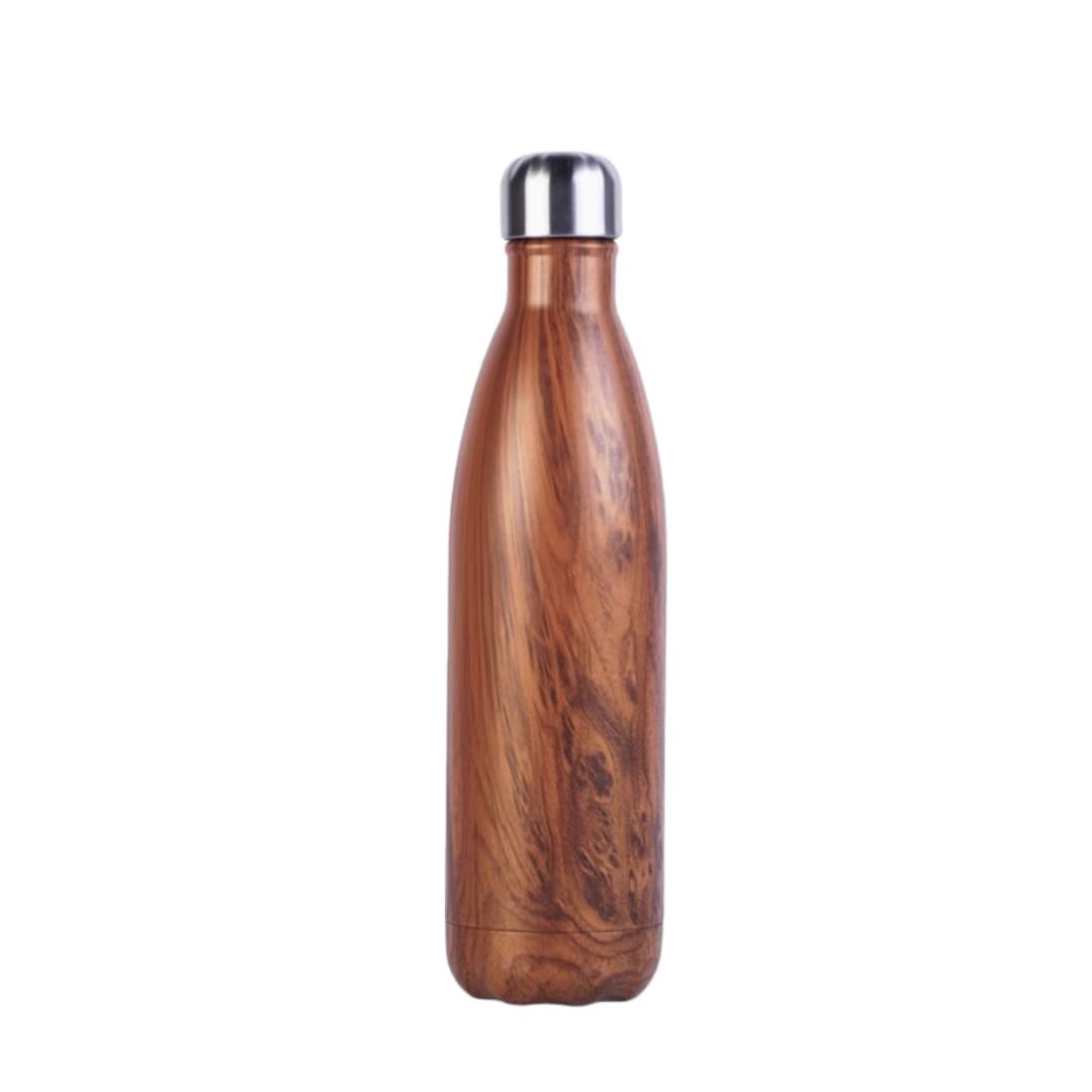 WoodGrain Elegance Insulated Bottle