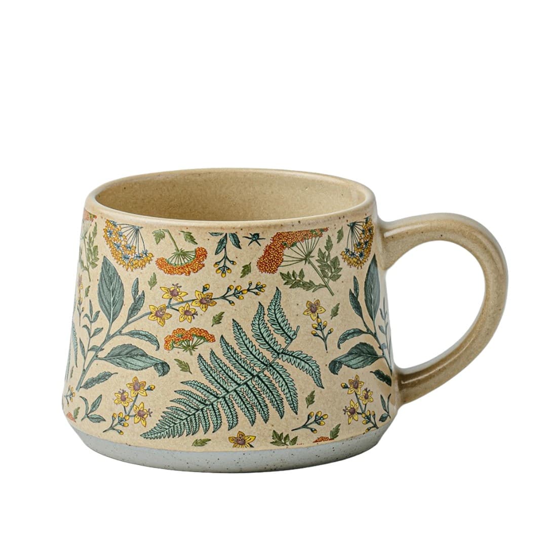 Customisable Botanical Hand‑Painted Stoneware Mug – 360 ml