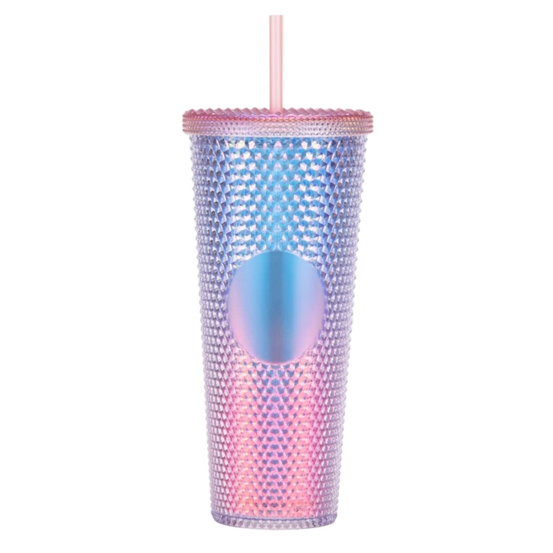 PrismStud 710 ml Textured Straw Tumbler