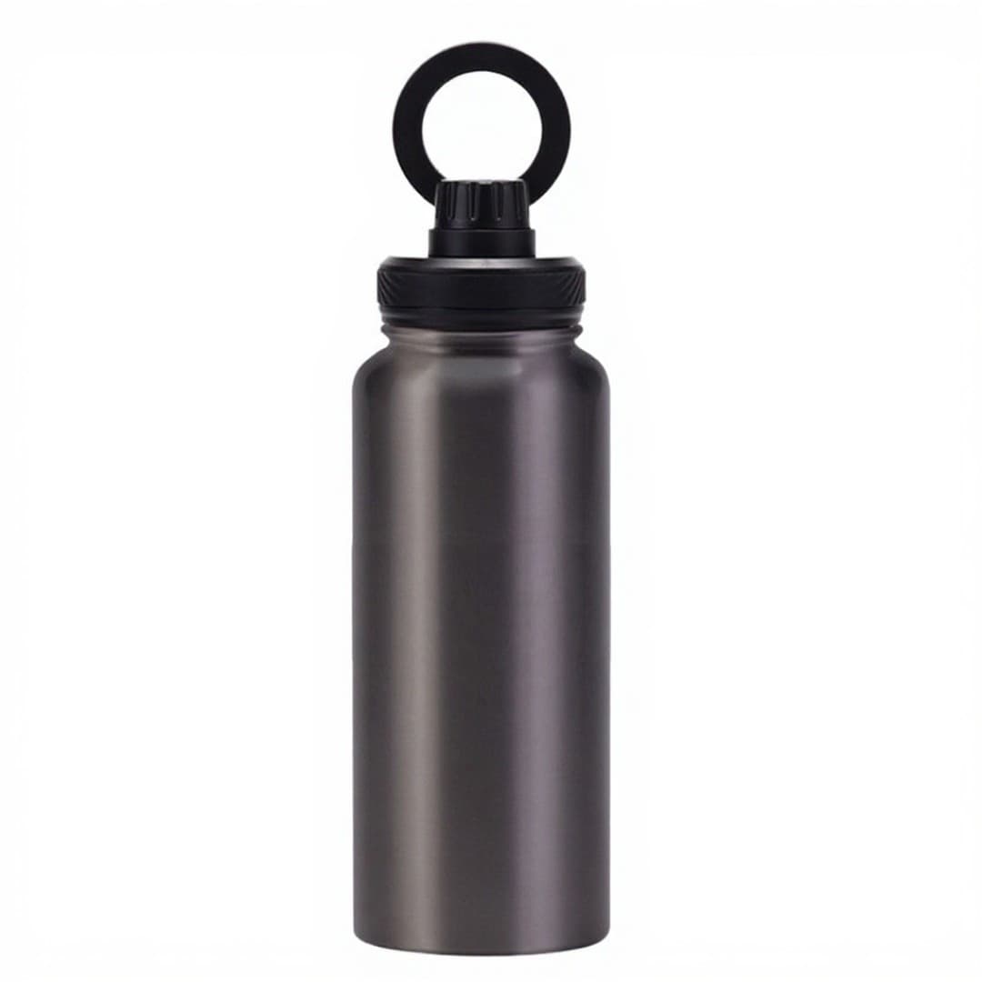 MagniRing 1 L Phone‑Holder Flask – Custom Vacuum‑Insulated Water Bottle with 360° Magnetic Ring Lid