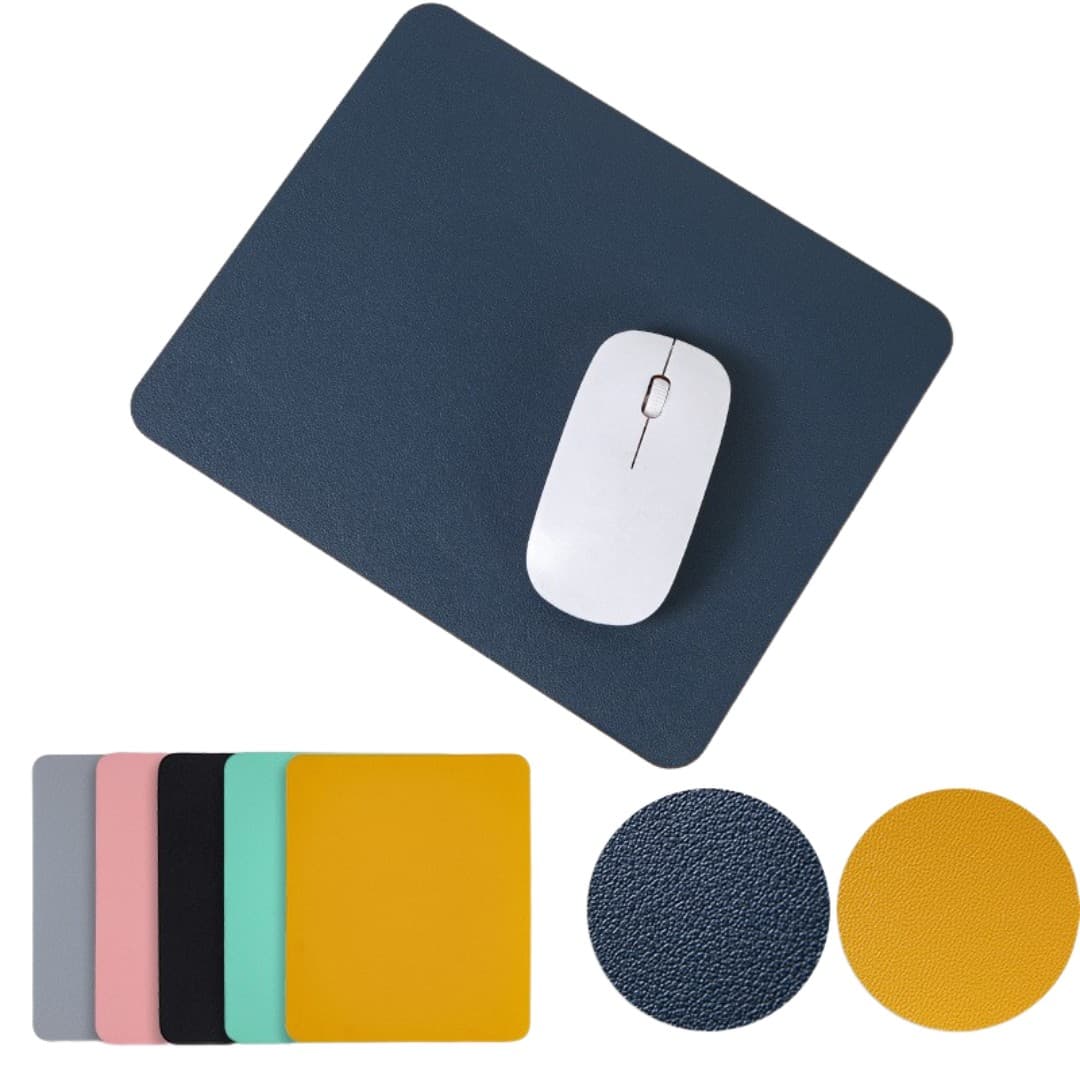 Premium PU Leather Mouse Pad 23 × 19 cm – Waterproof, Dual‑Sided Desk Mat