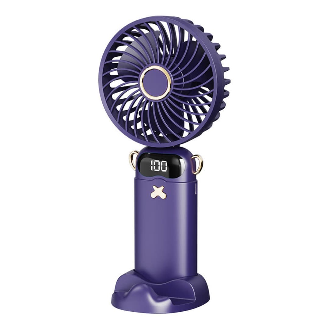 LuminaFold™ LED Display Handheld Fan – 6-Speed