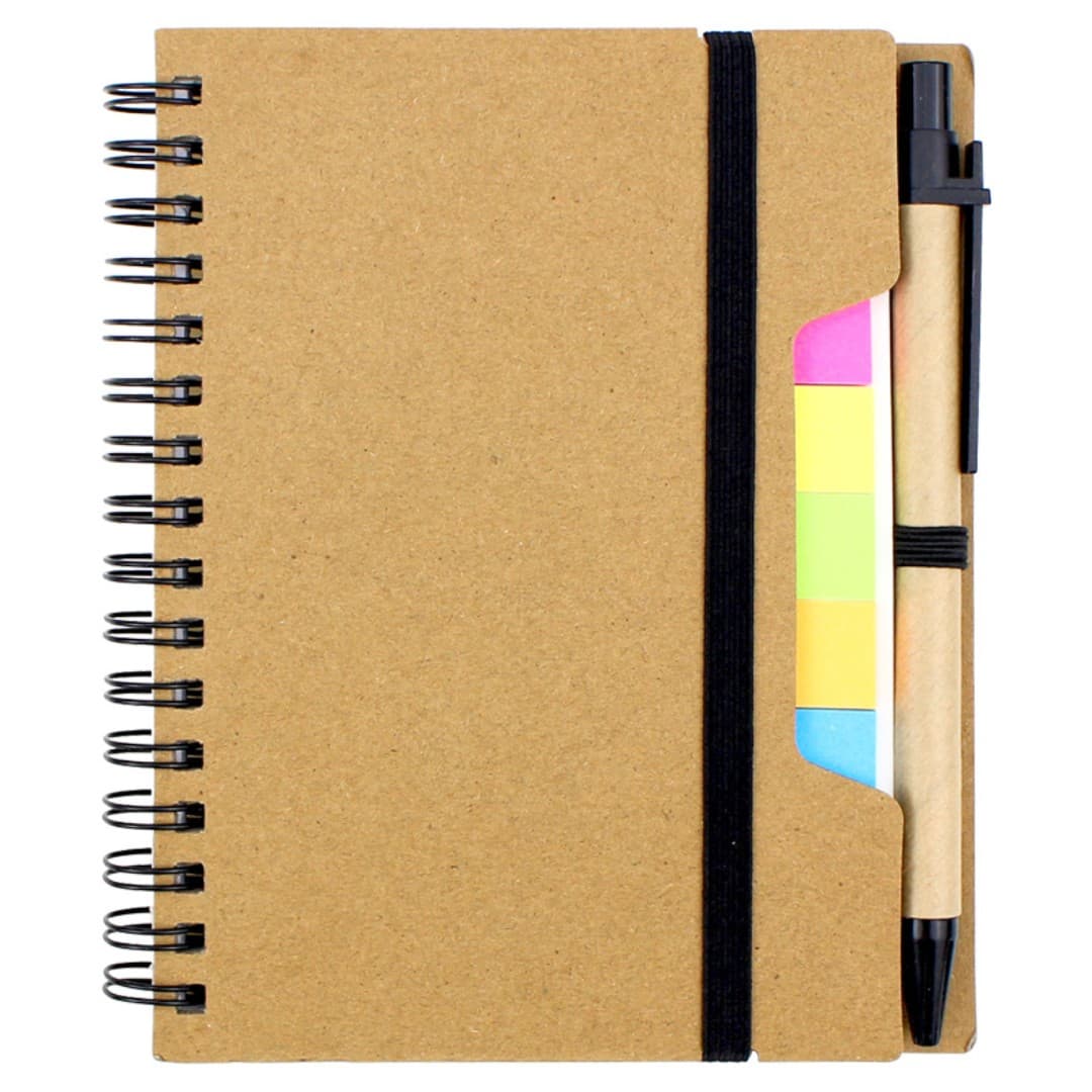 Compact Eco Notepad Set with Ruler Flap & Pen