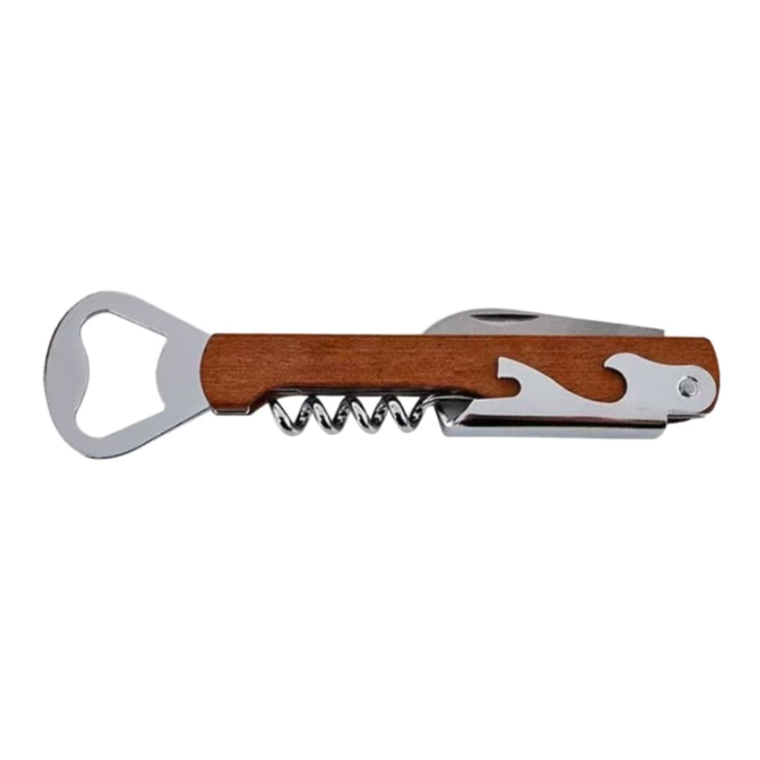 Multi-Function Wooden Handle Bottle Opener