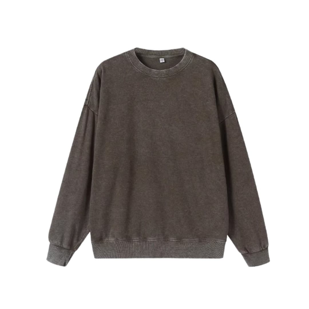 Custom Washed Cotton Sweatshirt with Logo
