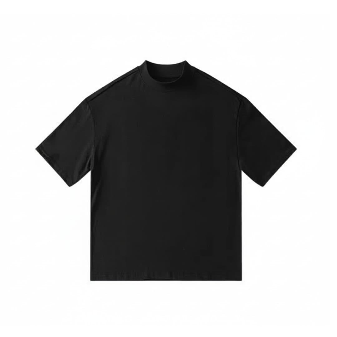 Custom High-Neck T-Shirt with Side Logo Print