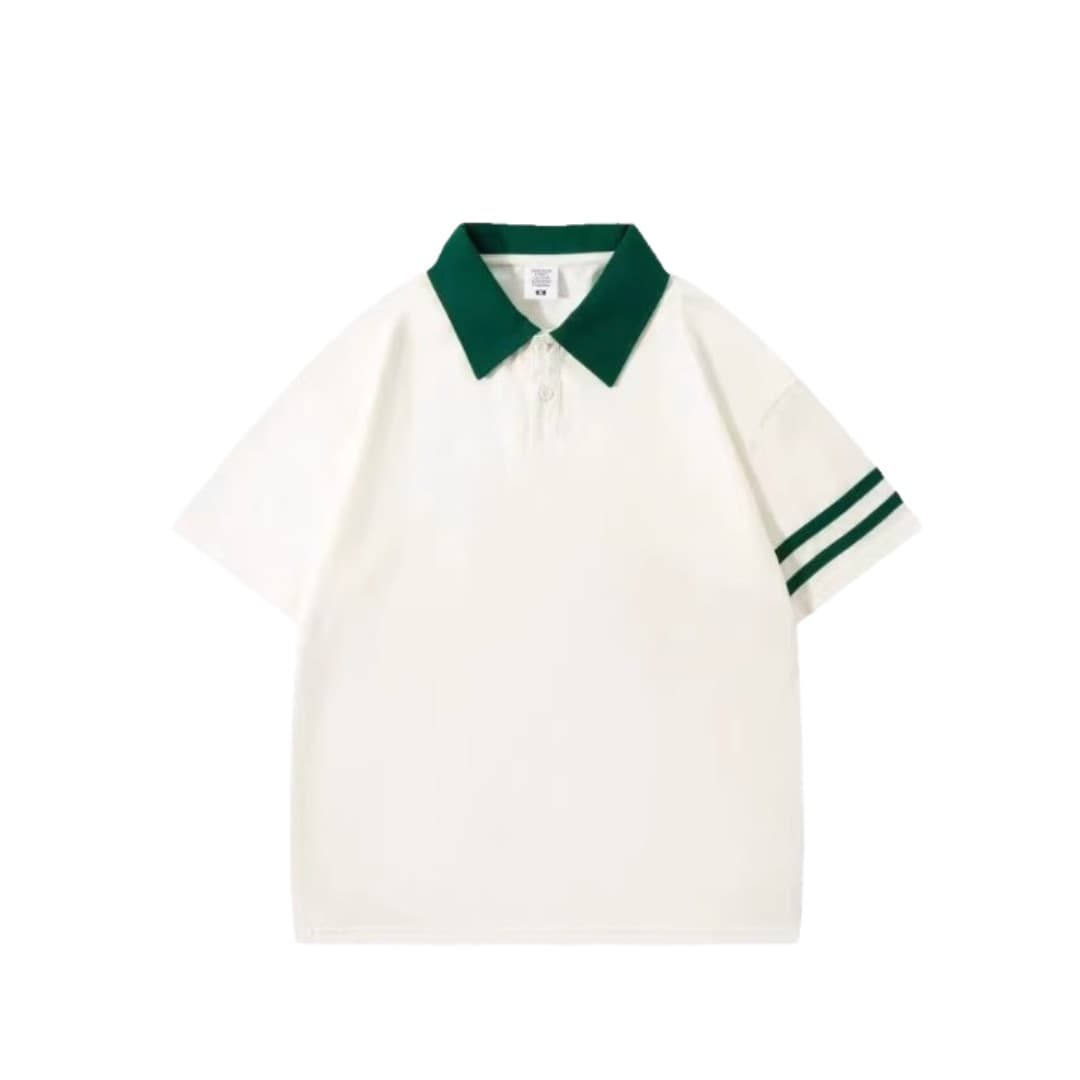 Custom Oversized Polo T-Shirt with Contrast Collar