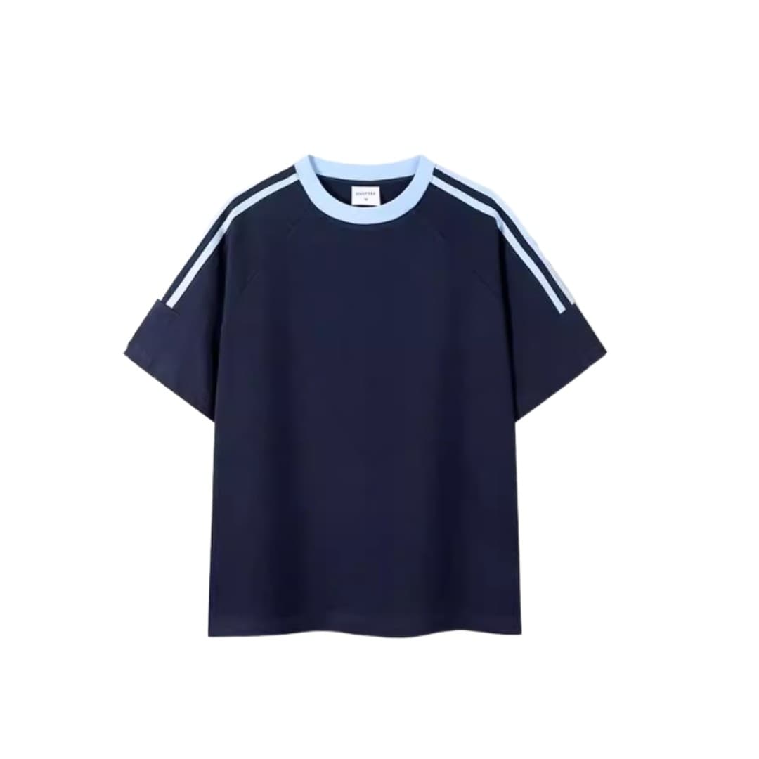Contrast Stripe Crew Tee (Relaxed Fit)